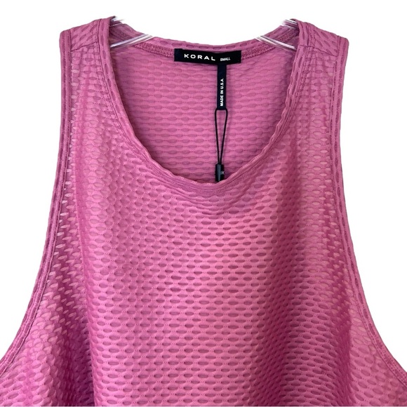 KORAL - NWT, Women’s ‘Raegan’ Shiny Netz Tank Top, Active in Blush - Pink, Small - Picture 9 of 14